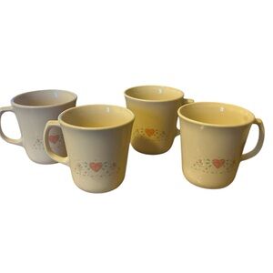 Vintage Corelle “Forever Yours” Coffee Cups, Set of 4
